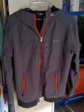 Diesel Black Jacket with Orange Zipper Detail